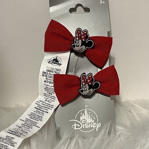 NEW Disney Girls Set of 2 Minnie Mouse Bows Ponytail Holder Hair Tie School - Picture 1 of 6